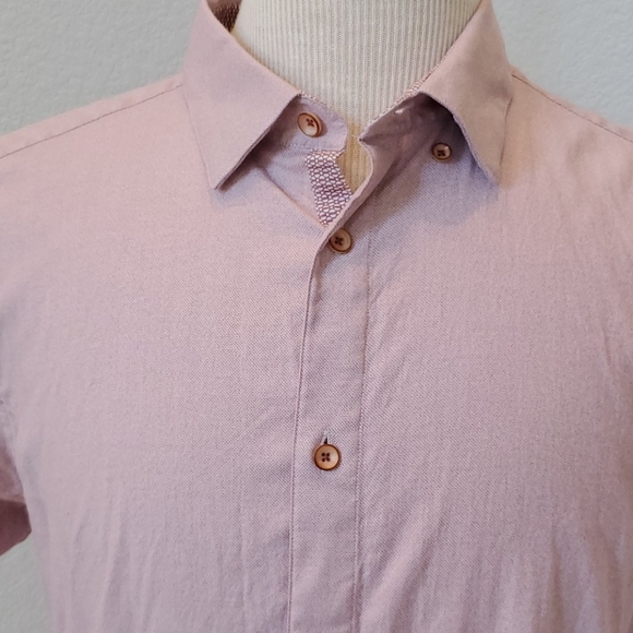 Ted Baker Pink Long Sleeve Button Down Shirt - Picture 2 of 8